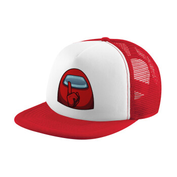 Among US, Καπέλο Ενηλίκων Soft Trucker με Δίχτυ Red/White (POLYESTER, ΕΝΗΛΙΚΩΝ, UNISEX, ONE SIZE)