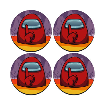 Among US, SET of 4 round wooden coasters (9cm)