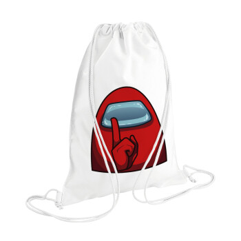 Among US, Τσάντα πλάτης πουγκί GYMBAG λευκή (28x40cm)