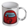 Mug ceramic, silver mirror, 330ml