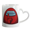 Mug heart handle, ceramic, 330ml