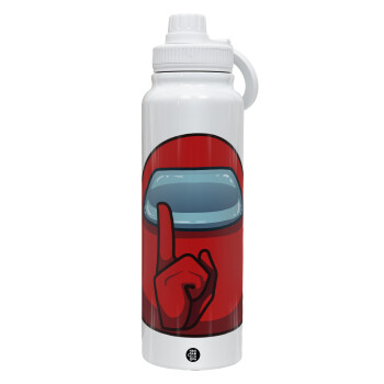 Among US, 1L Stainless Steel Thermal Bottle with Phone Holder & Double Wall Insulation