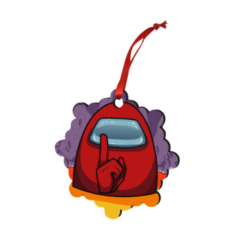 Among US, Christmas ornament snowflake wooden 7.5cm