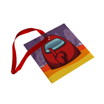 Among US, Christmas ornament, glass square ornament 9x9cm