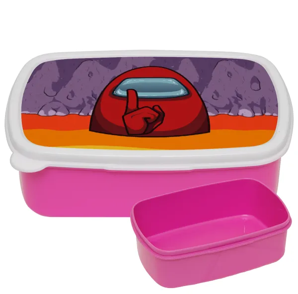 Among US — ΡΟΖ παιδικό δοχείο φαγητού (lunchbox) πλαστικό (BPA-FREE) Lunch Βox M18 x Π13 x Υ6cm