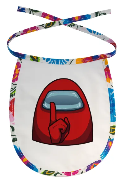 Among US — Stain-resistant baby bib with tie, multicoloured