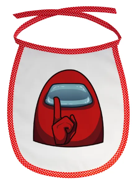 Among US — Stain-resistant baby bib with tie, red