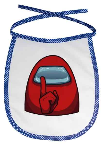 Among US — Stain-resistant baby bib with tie, blue
