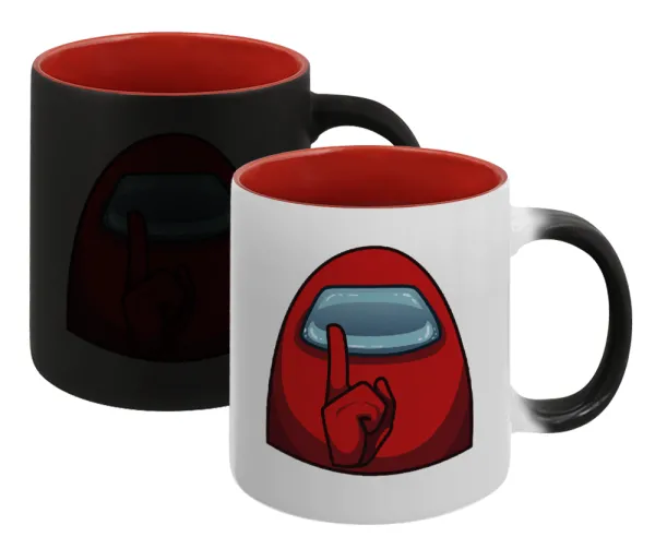 Among US — Magic mug with red interior, ceramic, 330ml, changes colour with hot drinks