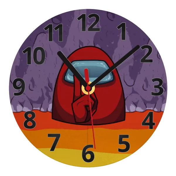 Among US — Glass wall clock (20cm)