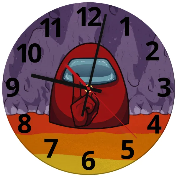 Among US — Glass wall clock (30cm)