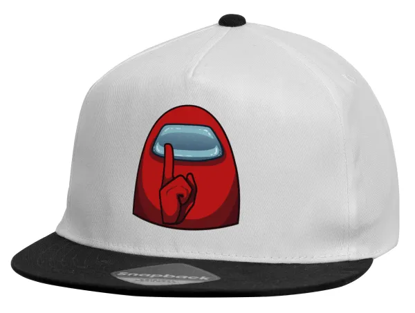 Among US — Child's Flat Snapback Hat, White (100% COTTON, CHILDREN'S, UNISEX, ONE SIZE)