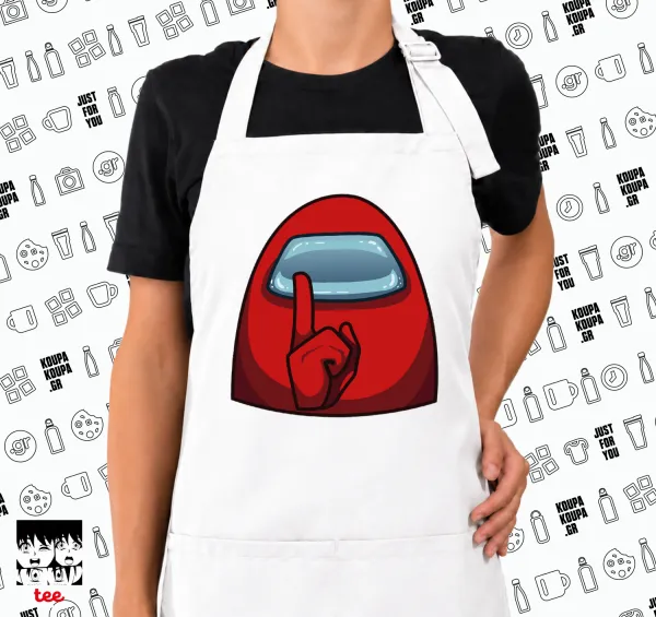 Among US — White chef's cooking apron with pockets (adult, white)