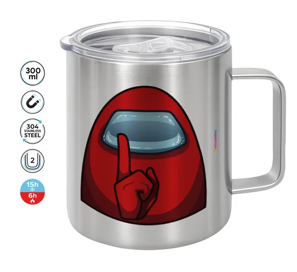 Among US — Double-walled stainless steel mug 300ml with temperature-retaining lid