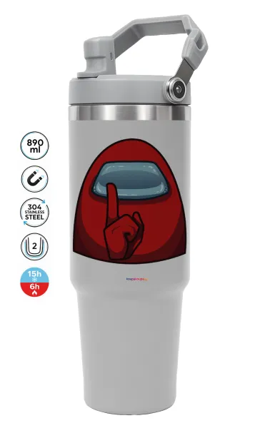 Among US — GREY Travel Tumbler with Handle 890ml