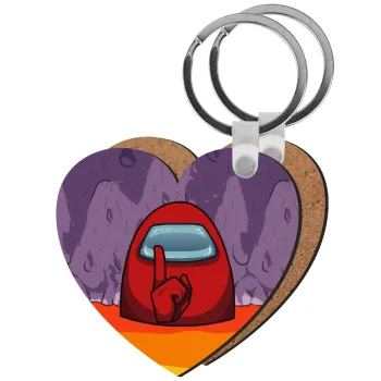 Among US, Μπρελόκ Ξύλινο καρδιά MDF