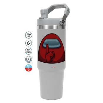 Among US, ΓΚΡΙ χρώματος Θερμός Ανοξείδωτο 890ml (30oz) με χερούλι