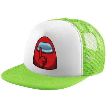 Among US, Adult Soft Trucker Hat with Mesh GREEN/WHITE (POLYESTER, ADULT, ONE SIZE)