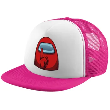 Among US, Child's Soft Trucker Hat with Pink/White Mesh (POLYESTER, CHILD, ONE SIZE)