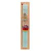 Easter Set, wooden keychain & aromatic flat Easter candle (30cm) (TURQUOISE)