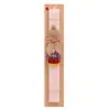 Easter Set, wooden keychain & scented flat Easter candle (30cm) (PINK)