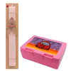 Easter Set, children's snack container PINK & scented flat Easter candle (30cm) (PINK)