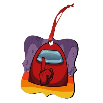 Among US, Στολίδι Χριστουγεννιάτικο στολίδι polygon ξύλινο 7.5cm