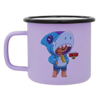 Brawl Stars Leon Shark, Κούπα Μεταλλική εμαγιέ ΜΑΤ Light Pastel Purple 360ml