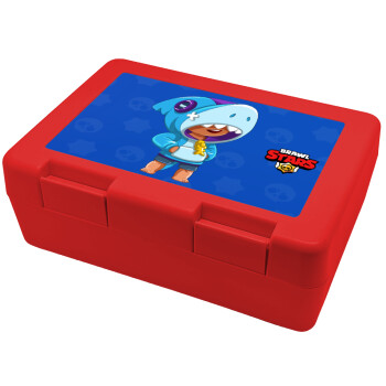 Brawl Stars Leon Shark, Children's cookie container RED 185x128x65mm (BPA free plastic)