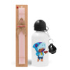 Easter Set, metallic aluminum bottle (500ml) & aromatic flat Easter candle (30cm) (PINK)