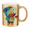 Mug ceramic, gold mirror, 330ml