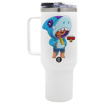Brawl Stars Leon Shark, Mega Stainless steel Tumbler with lid, double wall 1,2L