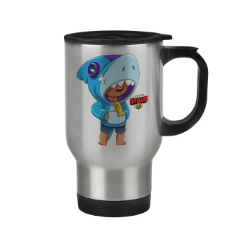 Brawl Stars Leon Shark, Κούπα ταξιδιού ανοξείδωτη με καπάκι, διπλού τοιχώματος (θερμό) 450ml