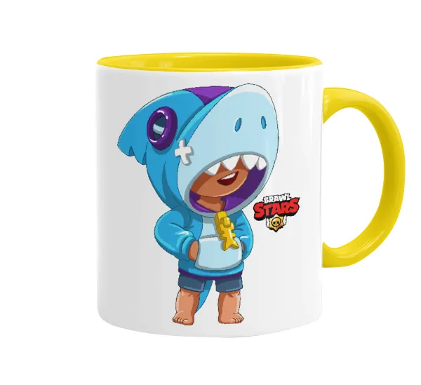 Brawl Stars Leon Shark — Mug colored yellow, ceramic, 330ml