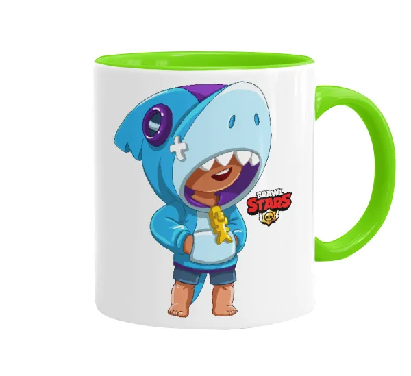 Brawl Stars Leon Shark — Κούπα χρωματιστή βεραμάν, κεραμική, 330ml