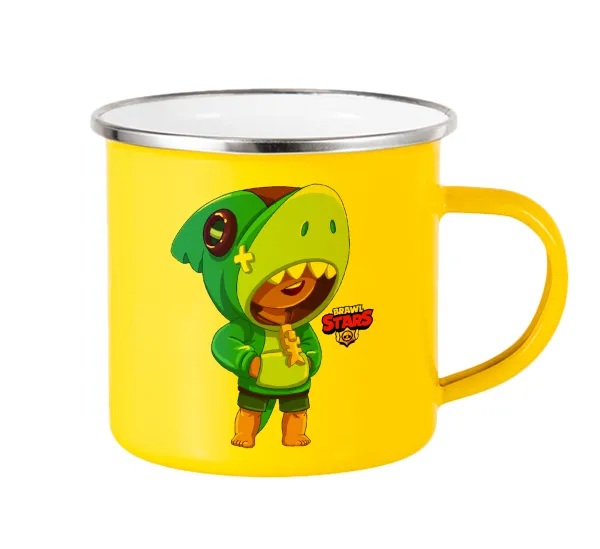 Brawl Stars Leon Shark — Yellow Enamel Metallic Cup 360ml