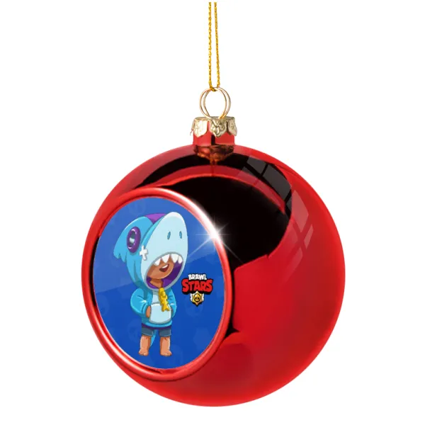Brawl Stars Leon Shark — Christmas tree ball Red 8cm
