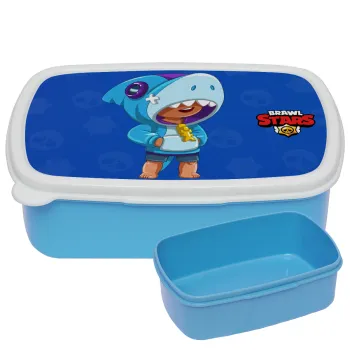 Brawl Stars Leon Shark, ΜΠΛΕ παιδικό δοχείο φαγητού (lunchbox) πλαστικό (BPA-FREE) Lunch Βox M18 x Π13 x Υ6cm