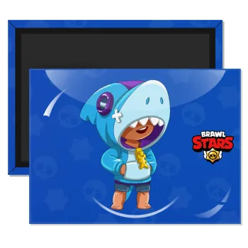 Brawl Stars Leon Shark, Ορθογώνιο μαγνητάκι ψυγείου διάστασης 9x6cm