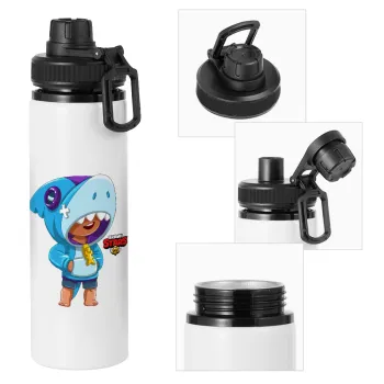 Brawl Stars Leon Shark, Metal water bottle with safety cap, aluminum 850ml