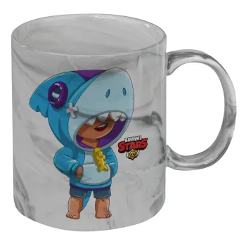 Brawl Stars Leon Shark, Mug ceramic marble style, 330ml