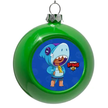Brawl Stars Leon Shark, Στολίδι Χριστουγεννιάτικη μπάλα δένδρου Πράσινο 8cm
