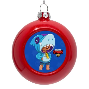 Brawl Stars Leon Shark, Red Christmas tree ornament bauble 8cm
