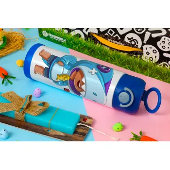 Brawl Stars Leon Shark, Easter candle, Childrens hot water bottle, stainless steel, with safety straw, BLUE (500ml)