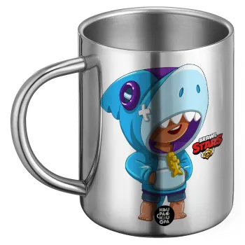Brawl Stars Leon Shark, Ανοξείδωτη Μεταλλική Κούπα 450ml - Διπλού Τοιχώματος