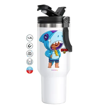 Brawl Stars Leon Shark, Mega Tumbler με καπάκι, διπλού τοιχώματος (θερμό) 1,2L