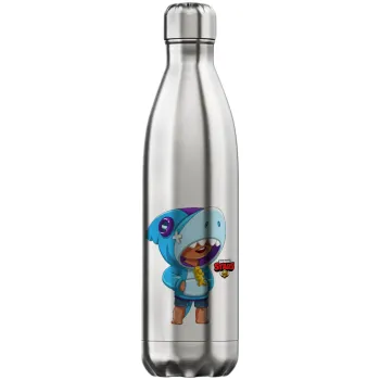 Brawl Stars Leon Shark, Μεταλλικό παγούρι θερμός Inox (Stainless steel), διπλού τοιχώματος, 750ml