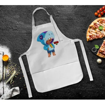 Brawl Stars Leon Shark, Ποδιά Σεφ Ολόσωμη Παιδική (με ρυθμιστικά και 2 τσέπες)