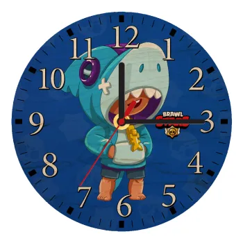 Brawl Stars Leon Shark, Ρολόι τοίχου ξύλινο plywood (20cm)