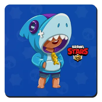 Brawl Stars Leon Shark, Τετράγωνο μαγνητάκι ξύλινο 9x9cm